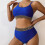 Women's Chain Decor Bikini Set Blue M 7