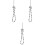 3Pcs Bowknot Phone Wrist Strap Silver Beaded Charm Decorative Lanyard 1