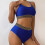 Women's Chain Decor Bikini Set Blue M 6