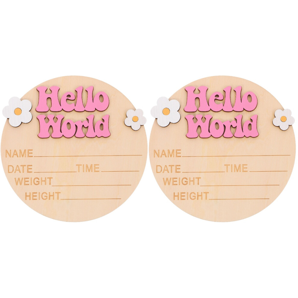Vaguelly 2Pcs Wood Baby Name Announcement Signs Nursery Decor