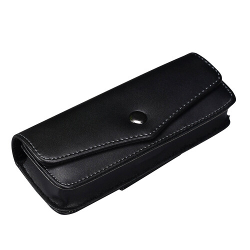 Leather Eyeglass Case for Men Black Non-Fold Spacious 1