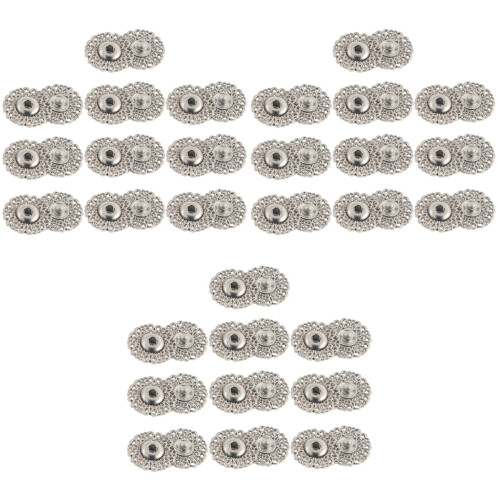 30Pièces Accessoires Couture Boutons Pression Argent Motif Flocon 2