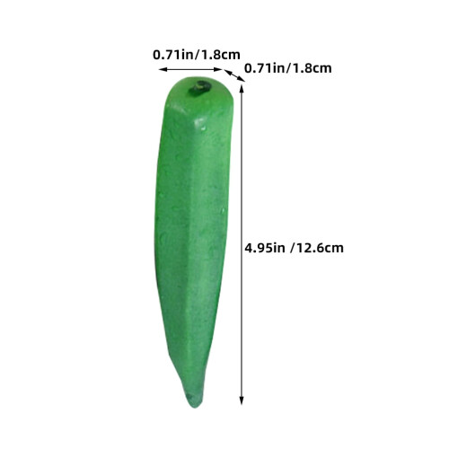 Realistic Okra Shape Artificial Okra Green Foams 10Pcs 1