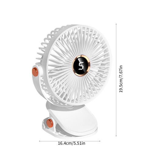USB mini ventilátor hordozható, újratölthető, csíptetős ventilátor digitális... 2