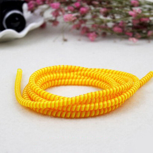 Spiral USB Charging Cable Protector 1.4M Fluorescent Yellow 1