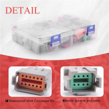 Enchufe de Conector de Cable EléCtrico, 8 Juegos 2 3 4 6 8 12 Pines para Deutsch DT Kit de Surtido de Conectores
