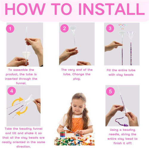 2Pcs Beading Funnel-Clay Beads Bracelet Making Kit Can Replace Clay Bead Spinner,Beading Needles Bracelet Making Kit 2