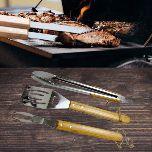 BBQ Grilling Accessories Set Stainless Steel 3-Piece 1