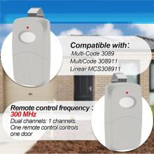 4 Pcs 1 Channel Gate Opener Remote for Multi Code 308911 Linear MCS308911 300MHz Garage Door Opener Remote Control