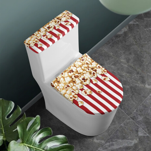 Ensemble de housse de toilette élastique à motif popcorn (1 pièce) 1