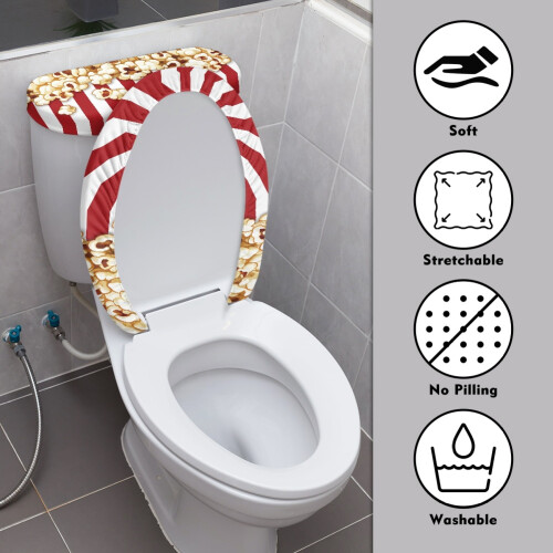Ensemble de housse de toilette élastique à motif popcorn (1 pièce) 2
