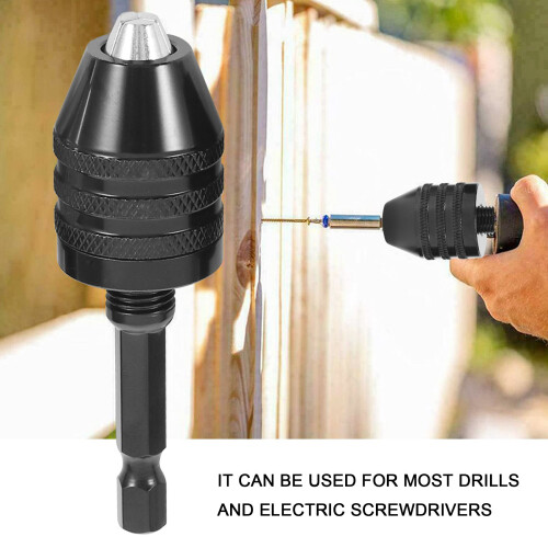 4PCS Drill Chuck Change Adapter, Keyless Chuck Conversion Tool Keyless Drill Chuck, Drill Adapter in 1/4 , 1/8 , 1/16 1