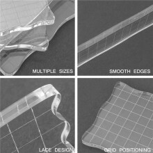 7 Pieces Clear Stamp Blocks, Acrylic Stamping Blocks Tools Set with Grid for Scrapbooking Crafts, Cards, Schedule Book