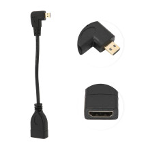 HDMI to HDMI Elbow Adapter Cable Black PVC for HDTV 1.4m