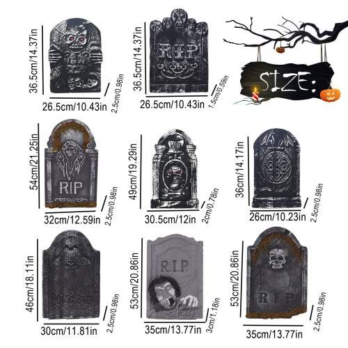 Skumgravstenmonument Halloweenträdgårdsprop 1 st 2