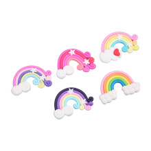 5Pcs Rainbow Clay Ornaments Handcrafted Colorful Micro Landscape DIY Crafts