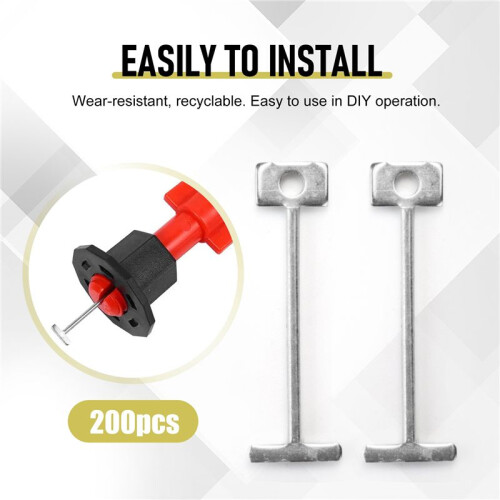 200Pcs Tile Leveling System for Tile Laying Reusable Steel Needles Flooring Replaceable Pin Tiling Construction Tools 2