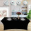 Tablecloths for Rectangular Tablecloths,Stretch Fit Tablecloths,for Events, Cocktail Parties Black 5