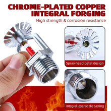 6 Cabezales de Rociadores Contra Incendios - Cromo de Cobre, 1/2" NPT, 155 F (68 C), Tipo Colgante, K80, Respuesta Rápida Automática.