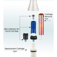 97479 Catridge Stem Extension Kit & 14272 Cartridge Retainer Removal Tool for Moen Widespread 2 Handle Cartridge