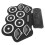 Beginner Drum Kit Electronic Drum Set with Roll-Up Drum Pad Built-In Stereo Speakers, Headphone Jack Adjustable Volume Recording Function Portable 8