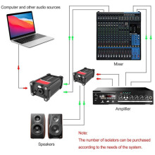 Audio-Isolatorbox XLR/1/4" 6,35 mm TRS Eliminator Erdungsschleifen-Isolationstransformator mit Erdungs- und Liftschalter
