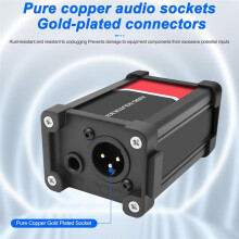 Audio Isolator Box XLR/ 1/4" 6.35mm TRS Eliminator Ground Loop Isolation Transformer with Ground and Lift