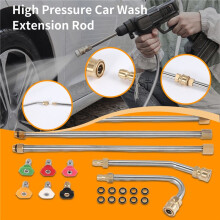 7 Pieces Pressure Washer Extension Wands 10Ft Replacement Lance, Curved Rod 30 or 120 Degree, 6 Pieces Spray Nozzle Tips