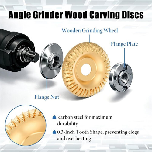 Juego de 14 Discos para Tallado de Madera con Amoladora Angular, Herramienta para Amolar Tocones, Disco de Amolar para Cortar Madera. 2