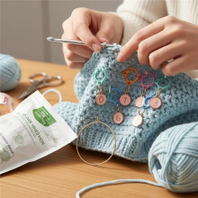 20pcs Cute Cat Stitch Markers for Crocheting, Numbered Progress Keepers 0-9,Snag-Free Knitting & Crochet Accessorie