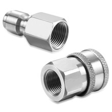 3/8" Pressure Washer Quick Connect Kit, Stainless Steel Power Washer Adapter Fittings, Female NPT Thread,12 Pcs,5000 PSI