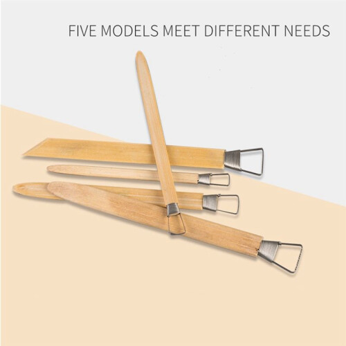 5Pcs/Lot Professional Bamboo Polymer Clay Tools Pottery Ceramic Scraper Modeling Carved Sludge Sculpture Tools 2