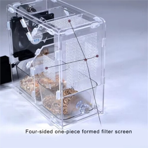 Clear Acrylic Bird Seed Blower Grains Blowing Machine for Efficient Shell Removal EU Plug 2