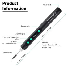 Wireless Soldering Iron Built-in Battery 180-450 Adjustable Temperature with 3Tip Portable Welding Repair Tool Kit