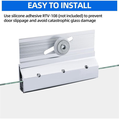 M6053 Frameless Shower Door Top Bracket Roller Assembly, 3/4 in Round Plastic Wheel,  Bearings(2 Pack) 2