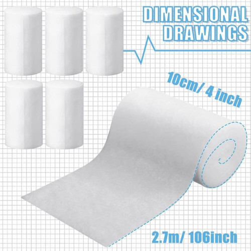 24 Rolls Cast Padding Individual Pack Undercast Padding Roll Wrap Bandage with Plaster Soft Cloth for Halloween Wrap 2