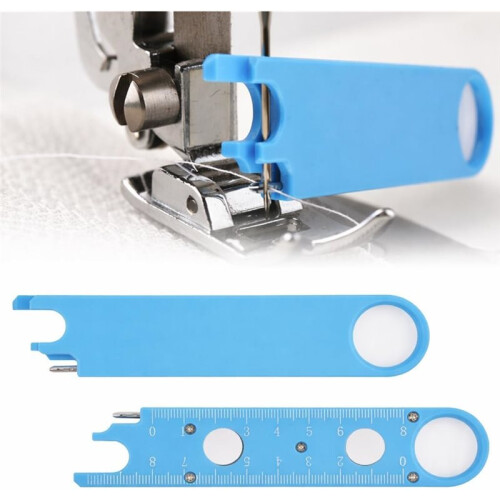Sewing Machine Needle Threader Tool with Magnetic Back, Alignment Guide, and Built-in Ruler (2PCS) 1
