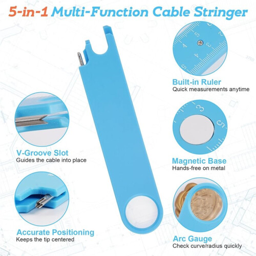 Sewing Machine Needle Threader Tool with Magnetic Back, Alignment Guide, and Built-in Ruler (2PCS) 2