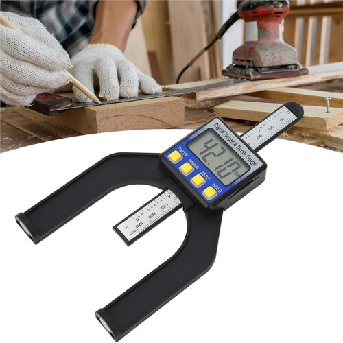 Electronic Digital Depth Gauge Height Depth Digital Display Woodworking Ruler Measuring Tool 0-80mm 2