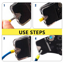 Alicate de Crimpagem para Fios de 30 A 6 AWG (0,08 A 16 mm²), com Catraca Quadrada, para Terminais.