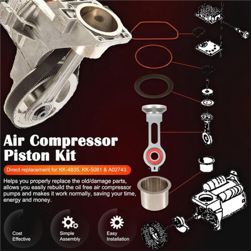 KK-4835 Compressor Piston Kit Connecting Rod Replacement Kit Perfectly Fits for   Devildiss 1