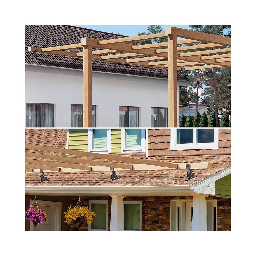 Heavy Duty Pergola Roof Riser Brackets Adjustable Angle Patio Roof Riser Brackets For Wood Patio Cover Gazebo 4712970371214