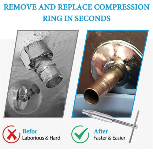 Compression Sleeve Puller & Remover for 1/2 Inch Compression Fittings, Nut & Ferrule Removal Tool Plumbing Tool 2