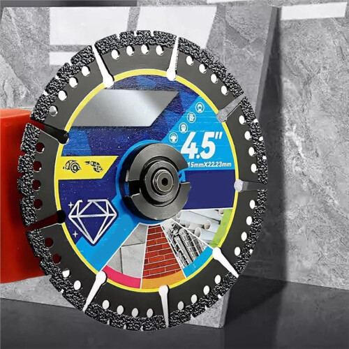 Conjunto de 3 Discos de Corte para Esmerilhadeira Angular, Disco de Corte de 4,5 Polegadas para Azulejo, Tubos de PVC de Aço, Mármore, Concreto e 2