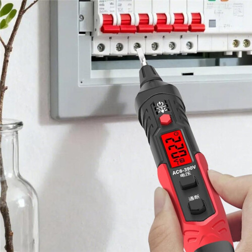 Testerer Pen AC6V-390V Voltages Detectors Meter Voltmeter Buzzers Alarm Not-Contact Tester Breakpoints Finding Tool 2