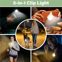 Night Light Clip for Badge - Rechargeable Magnetic Badge Light with 6 Brightness & 3 Color Modes,Running Lights Beige