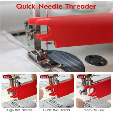 Sewing Machine Needle Threader, 4 in 1 Automatic Quick Threading Tool, Multifunctional Stitch-Insertion Seam Guide