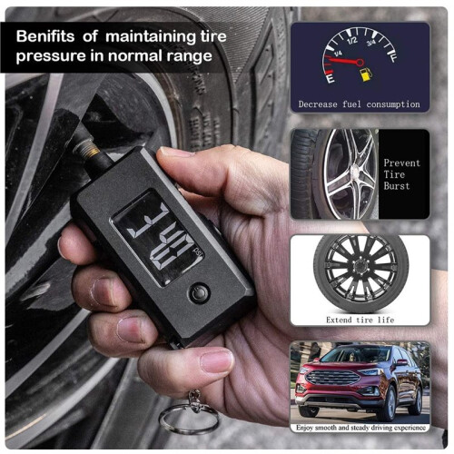 Digital Tire Pressure and Tread Depth Gauge, LCD Display, Non-Slip Grip, 0-100 PSI 2
