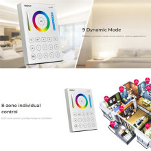 Miboxer B8 PER1 3.3V  8-Zone Touch Panel for LED Control with 2.4GHz Connectivity