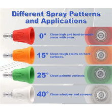 4pcs Car Washer Sector Spraying Nozzle Tips with Soft Rubber Sleeve High Pressure Wash Nozzles